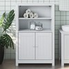 vidaXL Berg White Bathroom Cabinet - Spacious Storage with 4 Shelves and 2 Doors, Smooth UV-Painted Finish, Strong Solid Pine Wood Construction - 2 of 4