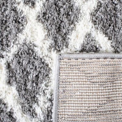 Gray Soft Shag 4' x 6' Hand-Knotted Synthetic Area Rug