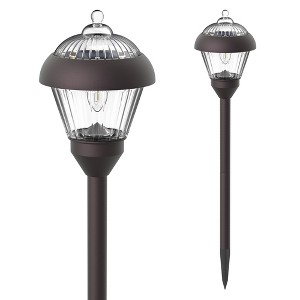Gigalumi 2-Pack Bronze Metal Solar Pathway Lights, Waterproof Outdoor Garden Lights with Warm White LED Bulbs - 1 of 4
