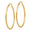 Black Bow Jewelry 2mm 10k Yellow Gold Textured Round Hoop Earrings, 41mm (1 5/8 Inch) - 2 of 4