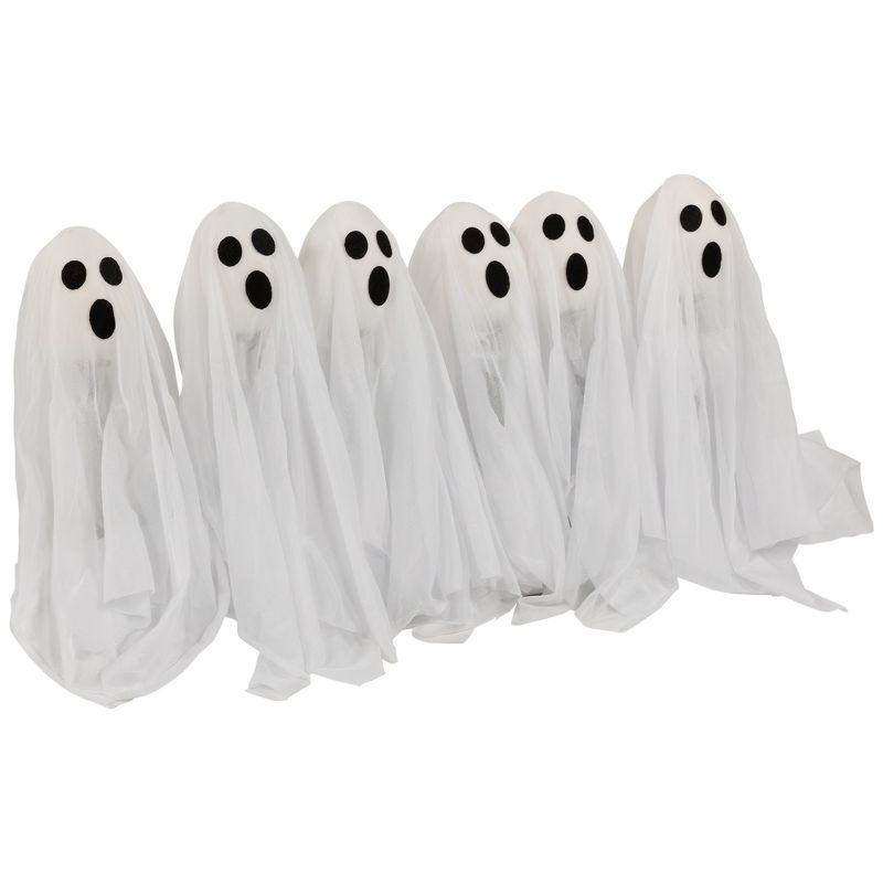 Northlight Set of 6 LED Lighted White Ghost Halloween Outdoor Pathway Markers 30", 4 of 9