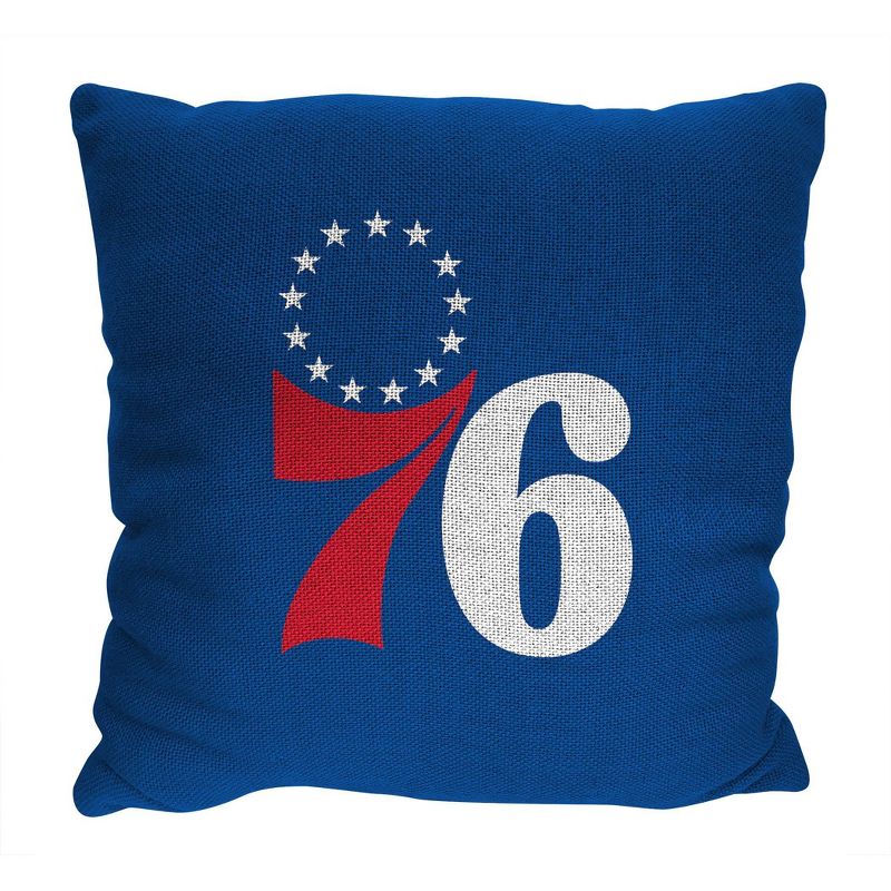 14&#34;x14&#34; NBA Philadelphia 76ers Invert Double Sided Jacquard Decorative Pillow - 2pk, 1 of 5