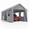 Outdoor Portable Storage Shed with Roll-Up Door, 10x20FT Heavy-Duty Shelter, Waterproof PE Tarp, for Motorcycle & Tools - 2 of 4
