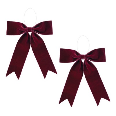 Burgandy Red Holiday Bow (Set of 2)