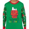 Snoopy Pajamas Wake Me When It's Christmas Adult Tight Fit Sleep Set - 2 of 4
