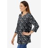 Woman Within Women's Plus Size Perfect Printed Three-Quarter Sleeve V-Neck Tee - image 4 of 4