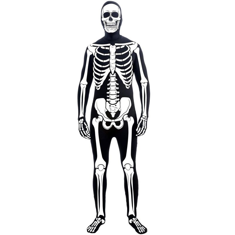 Skeleton Man Skin Suit Adult Costume One-Size, 1 of 3
