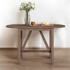 3-Piece Wood Counter Height Drop Leaf Dining Table Set with 2 Upholstered Chairs for Small Spaces and Dining Room - 4 of 4