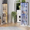 PAKASEPT 71'' Corner Display Curio Cabinet with LED Lights, 6-Tier Display Case with Glass Doors, Wine Cabinet for Collectibles, Liquor - 3 of 4