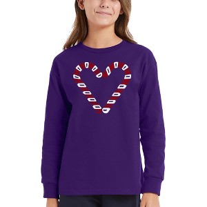 LA Pop Art Candy Canes - Girl's Word Art Long Sleeve T-Shirt - 1 of 4