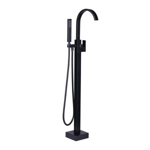WOWOW Waterfall Single-Handle Freestanding Tub Faucet with Handshower, Floor Mounted Tub Filler Faucet - 1 of 4