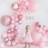 PartyWoo Balloon Set Pink White Silver Confetti 60 pcs - 3 of 4