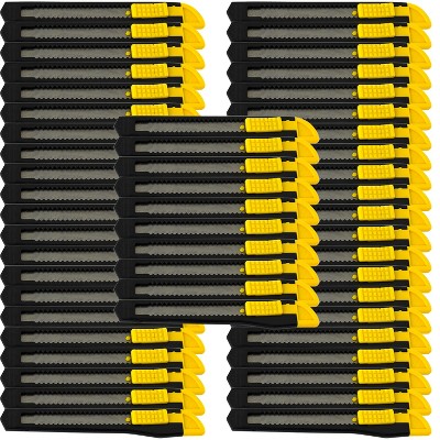 MotoProducts Bulk 5" Box Cutters Black with Snap-Off Blades and Safety Locks