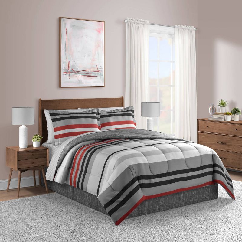 Xavier Stripe Bed in a Bag Comforter Set - Lanwood Home, 1 of 9