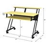 Metal & Synthetic Wood Modern Music Recording Studio Desk with Keyboard Tray - 2 of 4