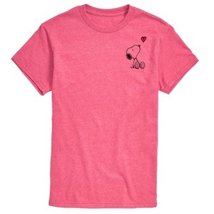 Men's - Peanuts - Snoopy with Red Heart Short Sleeve Graphic T-Shirt - 1 of 4