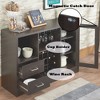Vynxaria Espresso Finish Wine Cabinet, Elegant Design, Practical Storage Solutions - 4 of 4