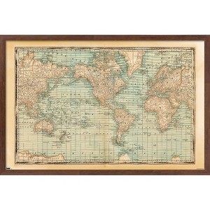 Trends International Map - Rustic Framed Wall Poster Prints - 1 of 4