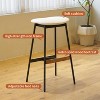 Modern 2-piece bar stool set, counter height and bar height bar stools, soft fabric upholstered - 2 of 4