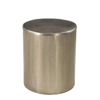Alevi Drum Iron End Table Silver - Timbergirl