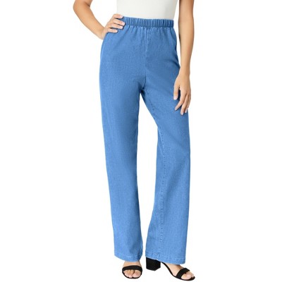 Roaman's Women's Plus Size Comfort Stretch Wide Leg Jean