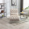 NicBex Modern Velvet Button-Tufted Chaise Lounge Chair with Transparent Feet,Comfy Upholstered Accent Chair for Bedroom,Living Room,Office - 2 of 4