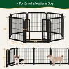 Yaheetech 8 Panels Dog Playpen Panels Metal Pet Playpen, Black - 3 of 4