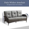 Gymojoy Outdoor 3-Seat Sofa PE Wicker Sofa Patio Sofa Couch - 4 of 4