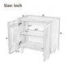 HDZNVF Wood Accent Cabinet with Storage, Rustic Mango Wood Storage Cabinet with Fluted Design and Adjustable Shelf, Natural - 4 of 4