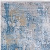 Blue Gold and Gray Abstract Power Loom Area Rug With Fringe - 4 of 4