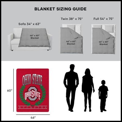 Ohio State Buckeyes Silk Touch Throw Blanket 46x60 Inches