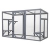 Sandinrayli Outdoor Cat Catio House, Wooden Cat Enclosure with 3 Platforms, Tilted PC Sun Roof, Patio Yard Window Cage, Gray - 2 of 4