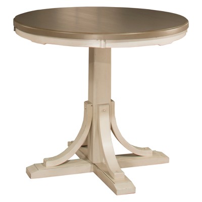 Clarion Round Counter Height Dining Table Distressed Gray/Sea White - Hillsdale Furniture