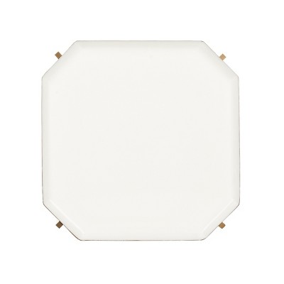 Contemporary White and Brass 5-Tier Etagere Bookshelf