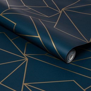 Facet Geometric Peel & Stick Wallpaper Navy/Gold - Project 62™: Removable, Self-Adhesive, Stain-Resistant, Washable - 1 of 4