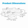GlasFlength Sectional Sofas with Ottoman, Modern Large Modular Sectional Couch for Living Room, L Shape Upholstered Couch, Purple, Length 97.5" - 3 of 4