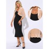 Allegra K Women's Velvet 3/4 Sleeve Open Front Ruffled Hem Back Cropped Cardigan - 2 of 4