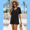 AI'MAGE Women's Swimsuit Coverup Short Sleeve Bathing Suit Cover Up Casual T-Shirt Dress Loose Beachwear Coverups S-3XL - 2 of 3