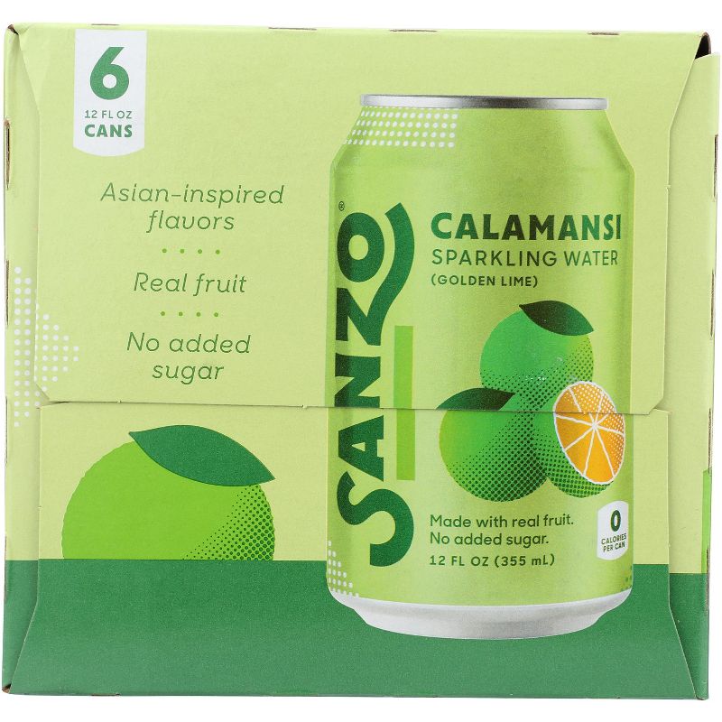 Sanzo Flavored Sparkling Water Calamansi - Case of 4 - 6pk/ 12 fl oz, 1 of 2