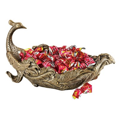 Design Toscano Peacock's Plume Sculptural Bowl