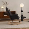 Accent Chairs Living Room,Accent Chairs With Arms,High Backrest And Pillows,Rocking Chair For Nursery,Rocking Chair Glider-Maison Boucle‎ - 3 of 4