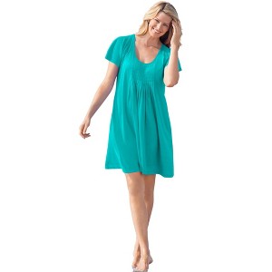 Swim 365 Women's Plus Size Box-Pleat Cover Up - 1 of 4
