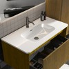 Vynxaria 35.8"L x 18.3"W Gloss White Ceramic Integrated Bathroom Sink Basin - 3 of 4