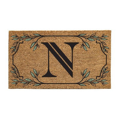 28" x 16" Monogram Coir Mat, Letter  "N"