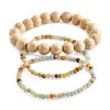SHINE by Sterling Forever Amazonite & Cream Howlite Stretch Bracelet Set of 3 - 4 of 4