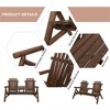 SKRAN 2-Seat Wooden Adirondack Chair, Patio Bench with Table, Outdoor Loveseat Fire Pit Chair for Porch, Backyard, Deck - 4 of 4