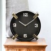 HomeRoots 10" Black Stainless Steel Table Clock - 2 of 4