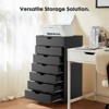 Gulches Modern Mobile Storage Cabinet Dresser, Black, Drawers, 4 Wheels (2 with Brakes), for Home/Office/Bedroom - 3 of 4