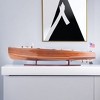HomeRoots 9" Wood Brown Solid Wood Hand Painted c1928 Chris Craft Triple Cockpit Large Model Boat - 2 of 4