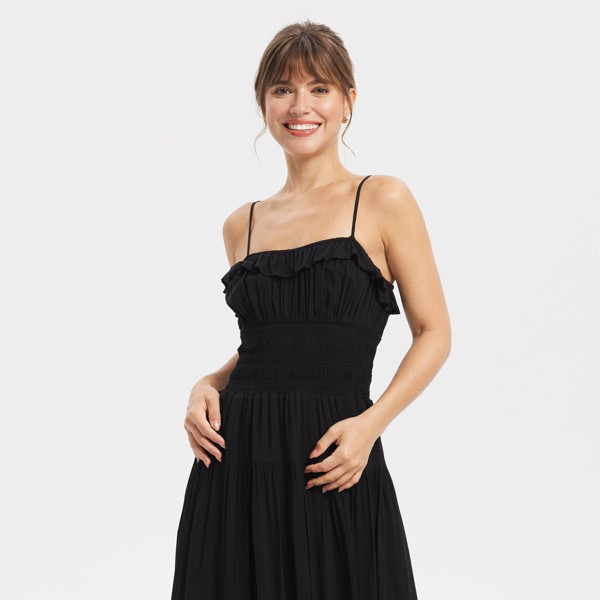 Vestido midi con volantes y fruncido - Universal Thread™ 4